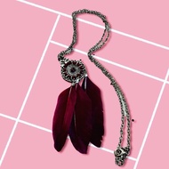 rantai merah boho necklace