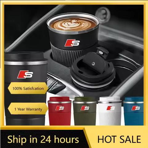 2025 Hot 500ML Thermal Mug Double Wall 304 Stainless Steel Coffee Cup Tea Vacuum For Audi A7 A8 A3 A