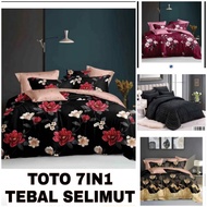 TOTO 7PCS SET COMFORTER 7 IN 1 QUEEN SIZE plain colour blanket comforter
