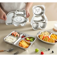 6 Compartments 304 Stainless Steel Round Tray For Separating Food In The Cafeteria