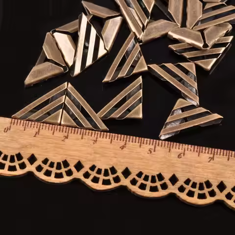 50Pcs Metal Book Corner Scrapbooking Accessories Trilateral Bronze Corner Protectors Albums Menus Cr