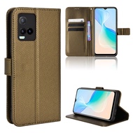 For VIVO Y33s Y21S T1X Y33T Casing Flip Phone Holder Stand Case VIVO Y21 2021 Case Wallet PU Leather