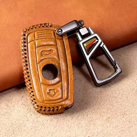 Leather Car Key Case Smart Remote Control Protector Cover For BMW 1 3 5 6 Series E60 E61 E70 E81 E87
