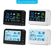 [Sunnimix1] Weather Station Weather Clock Digital Alarm Clock Temperature Humidity Meter for Studio