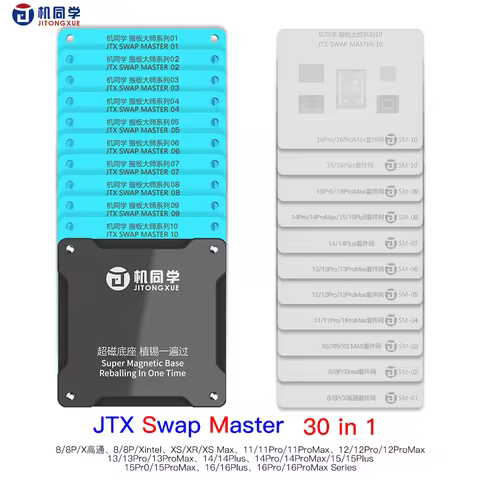 Newest JITONGXUE JTX 30in1 IP Master Swap Board Chips Reballing Platform For IP8-16 Series Phone Rep