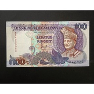 Malaysia Old Banknote RM 100 Jaafar Sign Prefix AB (High Grade Condition)