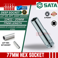 SATA 1/2 DR. 6PT. DEEP SOCKET HEX SOCKET BOX (10-19MM) Sata