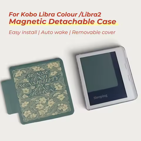 Twosheep suit for Kobo Libra Colour Kobo Libra2 7-inch Case Magnetic Detachable Cover Clear Back Aut