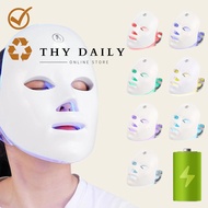 [Ready-Stock] 7 Colors LED Light Photon Face Neck Mask Rejuvenation Skin Therapy Skin Wrinkles