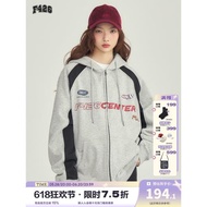 F426春季美式插肩袖賽車開衫衛衣
