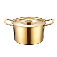 【TikTok】#Korean-Style Thickened Instant Noodle Pot Army Hot Pot Commercial Skewer Pot Stainless Steel Soup Pot with Lid