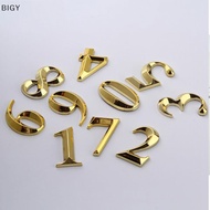 BI 1pc Height 5cm Golden Home Sticker Address Door Label Gold Modern House Number SG