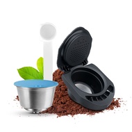 【i Cafilas】[HLB04] Refillable Reusable  Coffee Capsule Adapter converter Crema Maker Pods for Dolce 