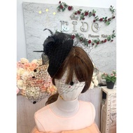 Children's Headband (Front Shop Is On Ratchada) KF673 Black Large Flowers Mesh Bow Decorated With Fe
