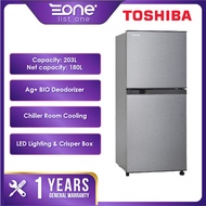 Toshiba 203L 2 Door Fridge GR-B22MP (SS) | Ag+ Bio Deodorizer | Chiller Room Cooling (Klang Valley Own Lorry Delivery) *Similar Sharp SJ189MS