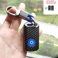 [XMAX 300 ] Yamaha Xmax 300 2021/ 2022 Silicone Remote Car Key Cover Case carbon fiber Key Cover with Free Cute Metal Keychain Accessories xmax300 2021 Key holder fob