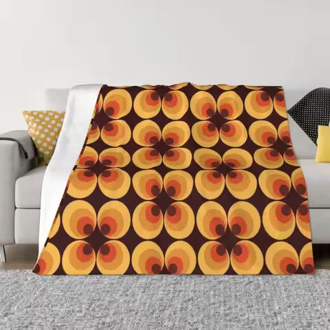 Retro Orange Throw Blanket Blankets For Bed Moving Luxury Brand Plaid Blankets