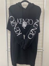 KENZO 黑色白色玫瑰字 長版衣（單穿或搭長褲）M號