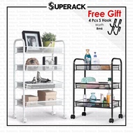 SUPERACK Trolley Rack Metal Steel Trolley Storage Rack Rak Troli Beroda Rak Ikea Rak Serbaguna