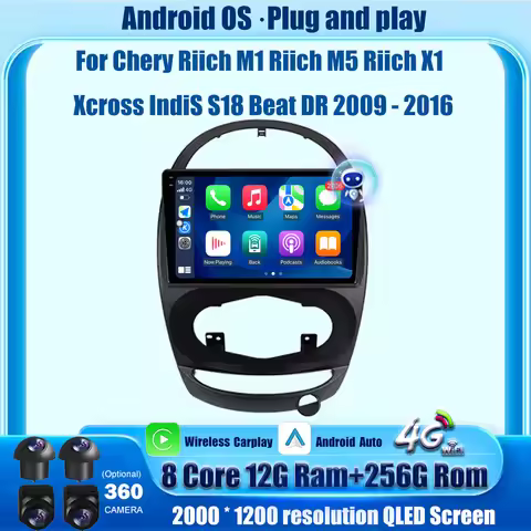 Android Auto Carplay For Chery Riich M1 Riich M5 Riich X1 Xcross IndiS S18 Beat DR 2009 - 2016 Car R