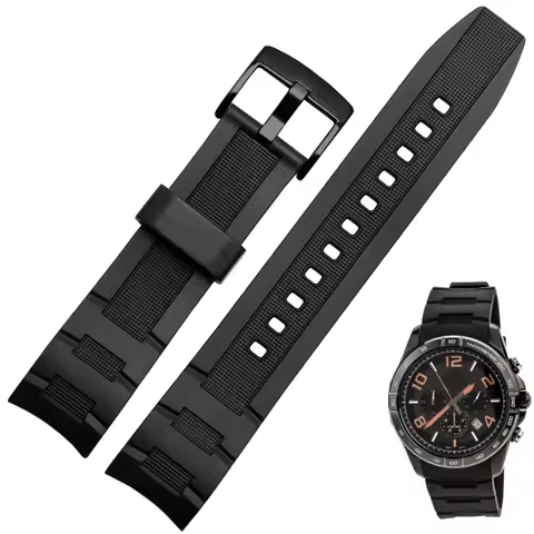 For Casio 5468 EDIFICE EFR-303/304 EFR-516PB EFR-516 Silicone Rubber Bracelet Resin Watch Strap 22mm