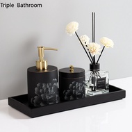 Modern Resin Bathroom Toiletry Set Portable Ho Liquid Soap Dispenser Toothbrush Holder Cotton Swab Box Tray Accessories