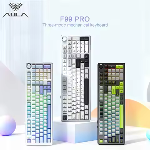 AULA F99PRO Custom Mechanical Keyboard Three mode wireless hot swap gasket structure RGB backlight c