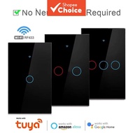 Smart Wifi Touch Switch No Neutral Required 1-3 Gang for Google Home