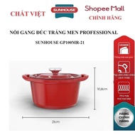 Professional SUNHOUSE GP100R-21 glazed cast iron pot