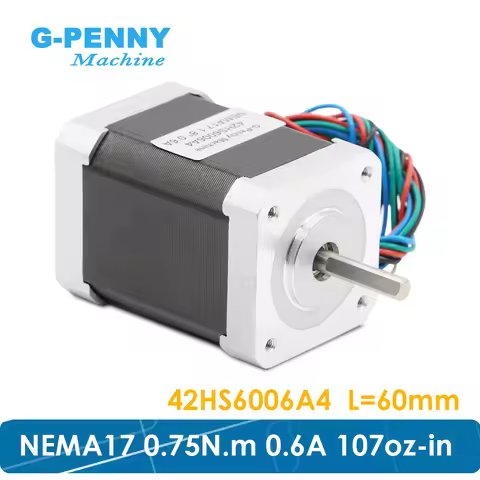 Nema17 stepper motor 0.6A 0.75Nm motor 60mm length 107Oz-in High torque Nema 17 stepper motor 7.5kg.