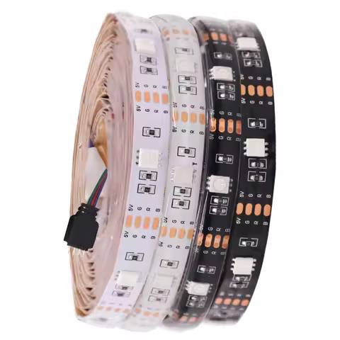 5v 5050 RGB LED Strip Light Flexible Tape Lamp Waterproof 50cm 1m 2m 3m 4m 5m With 4pin Plug White/ 