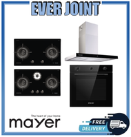 Mayer MMGH792HE 2 Burner / MMGH793HE 3 Burner [76cm] Gas Hob + Mayer MMCH407I [90cm] Chimney Hood + Mayer MMDO8R [60cm] Built-in Oven with Smoke Ventilation System Bundle Deal!!