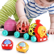 Baby Toy Train, Infant Soft Cars for 6-12 Month Boy, Musical Push N Go Truck, Toddler Sensory Ball R