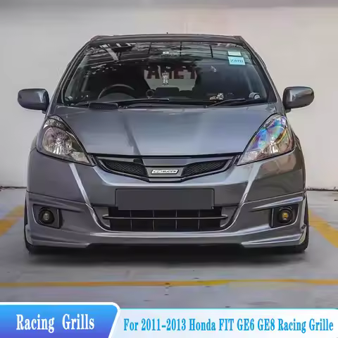 For 2011--2013 Honda Jazz Fit GE6 GE8 Front Bumper Racing Grills Retrofit Full Star MUGEN Style Trim