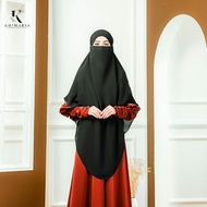 KHIMAR RUHIL STYLE (2 IN 1, WITH PURDAH) - KHIMAR HITAM LABUH, KHIMAR MALAYSIA, KHIMAR MURAH, KHIMAR