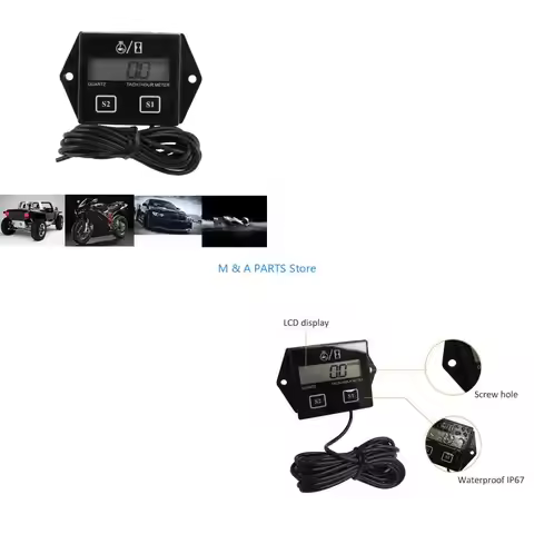 U1JF Motorcycle ATV Hour RPM Meter Tachometer Timer Digital Counter Timer Accumulator-Digital Workin