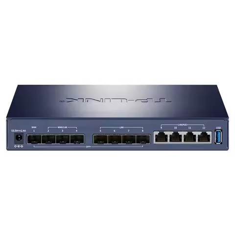 TP-LINK 10G PoE·AC photoelectric all-in-one VPN router TL-R6812TP-AC 1 WAN+3 WAN/LAN+4 LANs 10G SFP+
