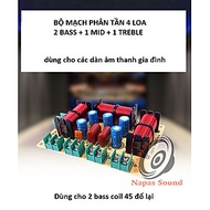 MẠCH PHÂN TẦN LOA 4 ĐƯỜNG TIẾNG - LẮP 2 BASS 1 TRUNG 1 TRÉP - PHÂN TẦN 4 LOA