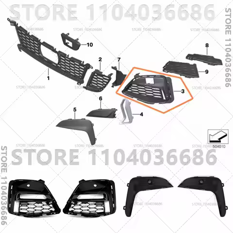 For 2018-2022 G20 BMW 330e 330eX 330i 330iX Front Bumper Fog Light Grille 51118069371 51118069372 11