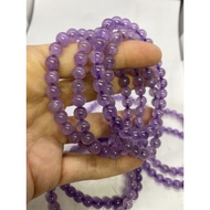 D1789 Natural Ore/Liaoning Purple Chalcedony Hand Bead Bracelet Size About 7-7.3mm Weight 13-14g