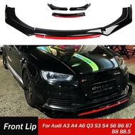 Front Lip Splitter Spoiler Diffuser for Audi A3 A4 A6 Q3 S3 S4 S6 B6 B7 B8 B8.5 Sedan Universal Bump