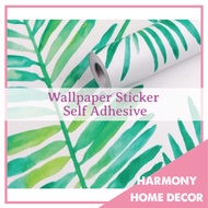 WALLPAPER STICKER SELF ADHESIVE Tropical Leaves Wallpaper Mural MINIMALIST BRICKS BATA MERAH STITCH FLAMINGO