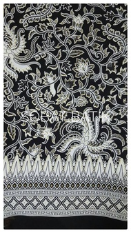 Kain Batik Semi Sutra Motif 91034 Hitam Putih