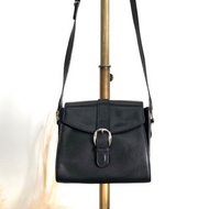 【日本直送 名牌二手包】GUCCI 古馳 側背包 黑色 前釦 皮革 vintage 古著 舊款 6rzffs