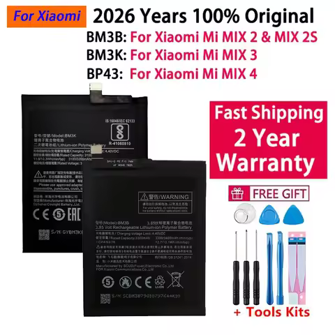 2026 Years 100% Original Battery BM3B BM3K BP43 For Xiaomi Mi Mix 2 3 4 Mix2 / Mix 3 4 2S Mix3 Mix4