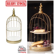 SSF Gold Unique 2 Tier Tray for high tea/Tray Sangkar Burung Gold Ssf/Tempat Letak buah/Tempat letak