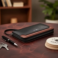 Baellerry  Baellerry Dompet Kulit Lelaki Asli, Dompet Tangan Panjang Berzip