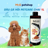Dầu Cá Hồi PETCARE chai 1L bổ xung omega 3 dưỡng lông da chắc khỏe xương giảm rụng lông