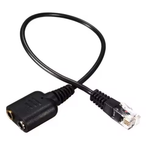 New 20cm Dual 3.5mm Audio Jack Female to Male RJ9 RJ45 Plug Adapter Convertor Cable for PC Computer 