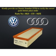 Audi - B8 A4 A5 Q5 Air Filter 8K0-133-843E